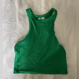 H&M Divided Green Crop Tank Top